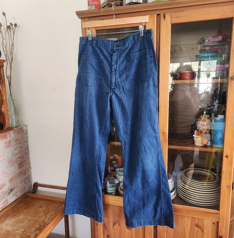 Vintage Navy Sailor High Waist Jeans